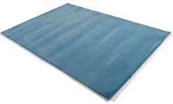 Outlet Teppich PLUSH blau Langflor Teppiche