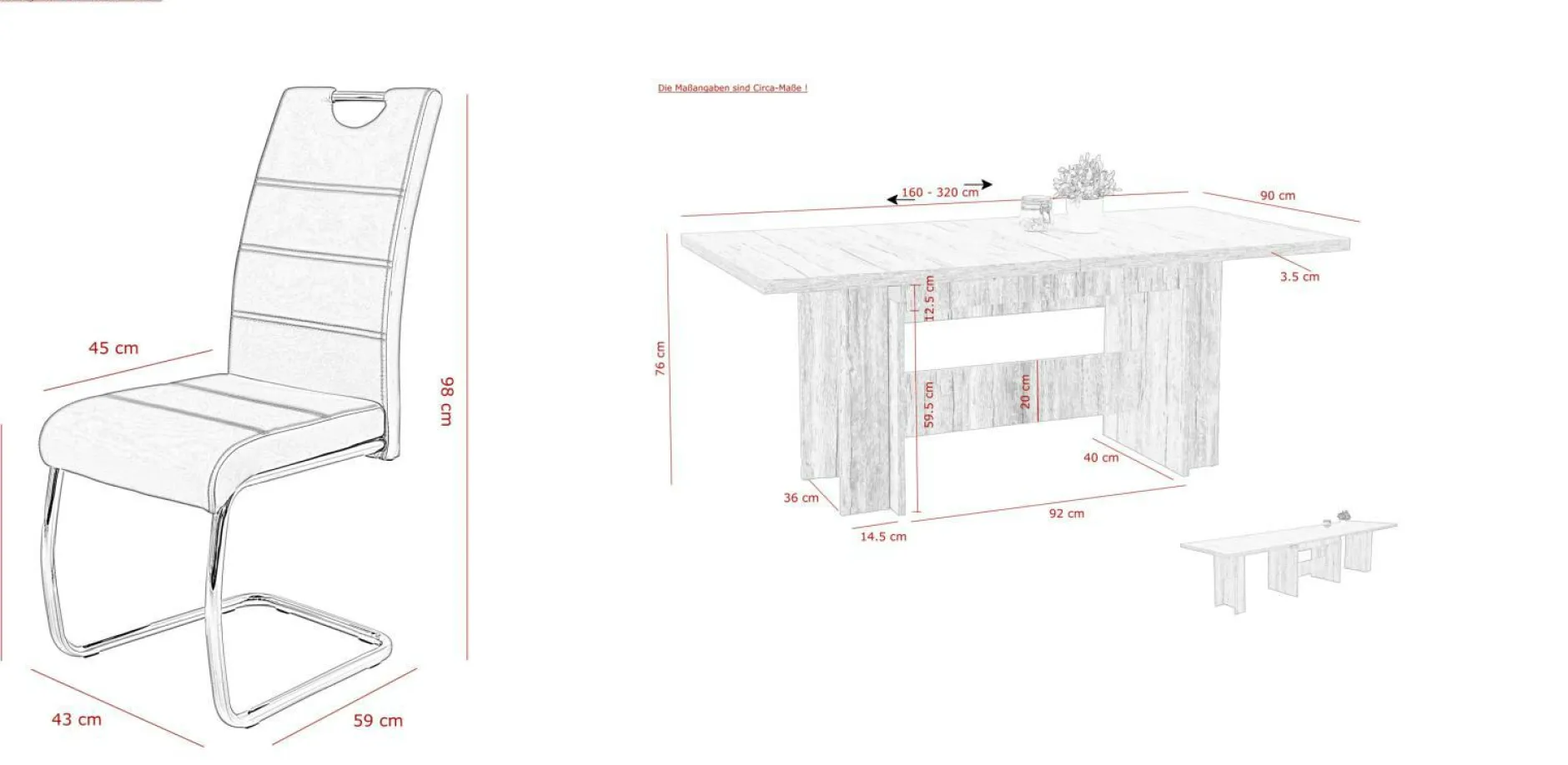 Online Tischgruppe LIA II Komplette Tischgruppen