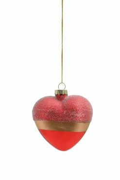 Hot Weihnachtskugel Herz GOLDEN STRIPE Santa'S Village