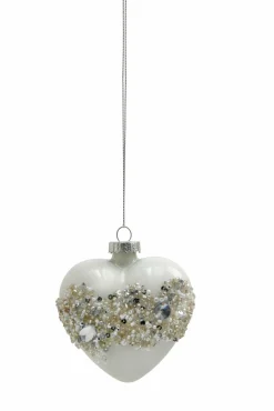Best Weihnachtskugel HERZ PEARLS Baumschmuck
