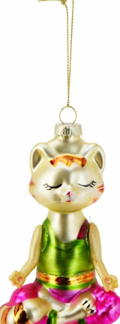 Sale Weihnachtskugel YOGA KATZE Baumschmuck|Weihnachtsdekoration
