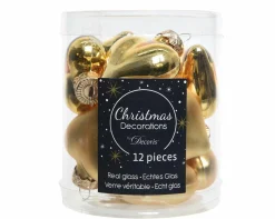 New Weihnachtskugel-Box Herzen HELL GOLD Baumschmuck|Dosen & Boxen