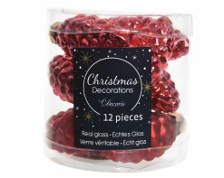 Outlet Weihnachtskugel-Box Zapfen WEIHNACHTSROT Baumschmuck|Weihnachtsdekoration