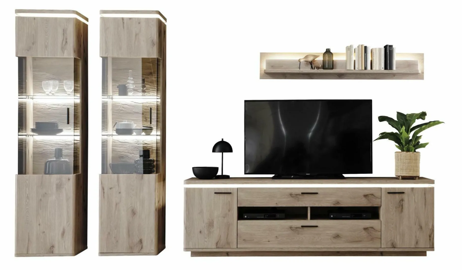 Discount Wohnkombination MODENA Wohnwände|Wohnwände