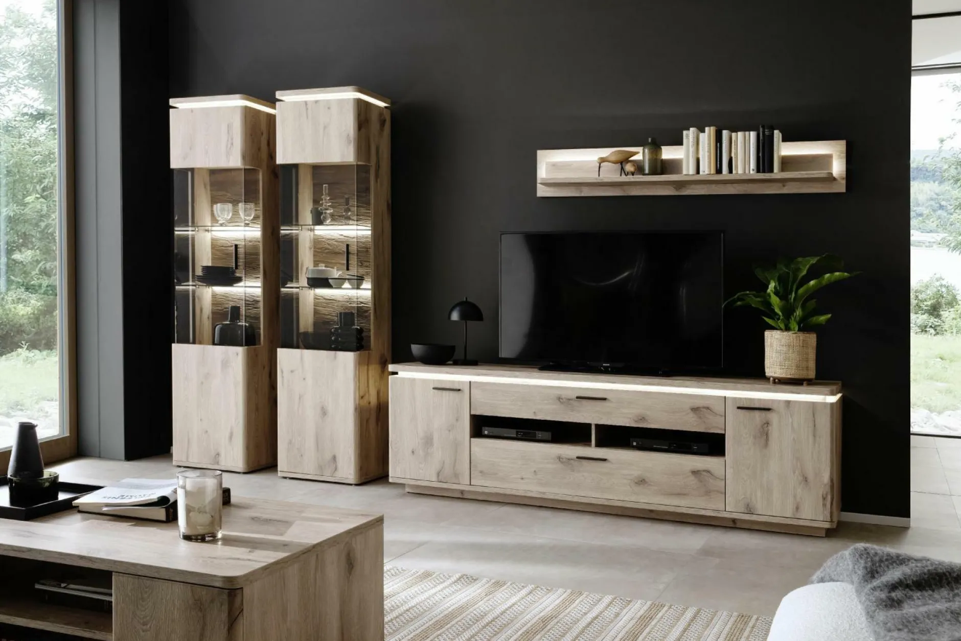 Discount Wohnkombination MODENA Wohnwände|Wohnwände